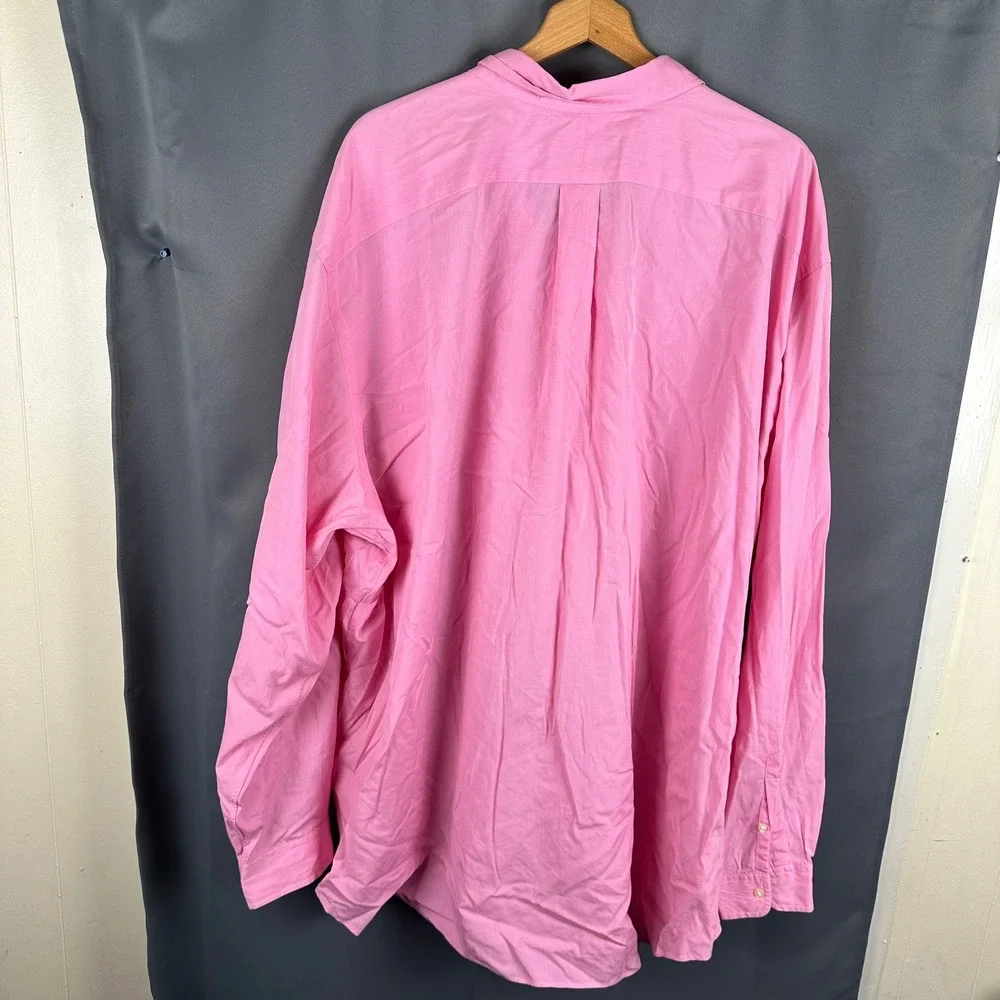 Polo Ralph Lauren Mens 4XLT Pink Classic Fit Button Down Shirt Long Sleeve Pony